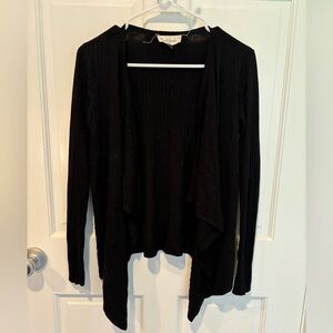Black Open Ribbed Cardigan